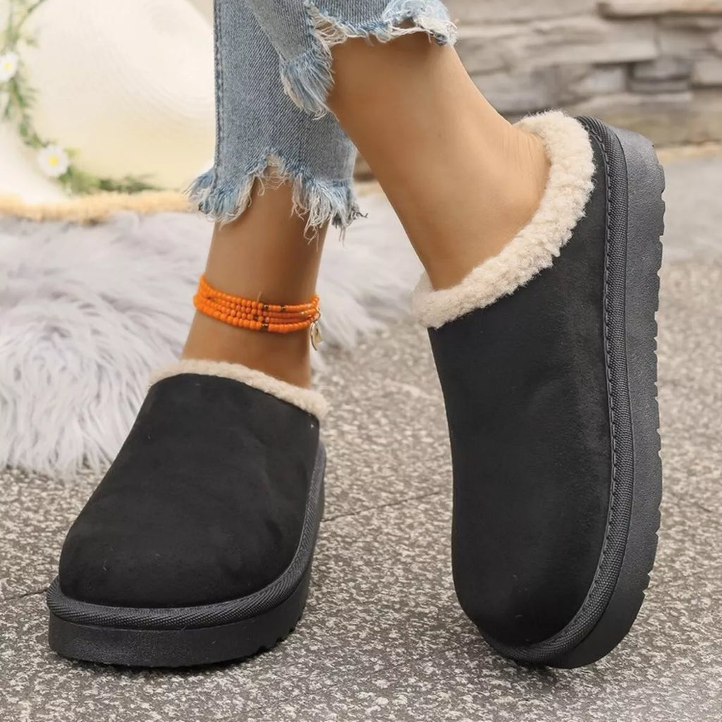 Cozy Plush Lined Platform Slippers