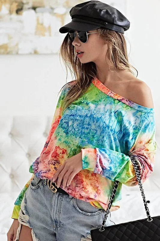 BiBi Tie Dye Soft Knit Jersey T-Shirt