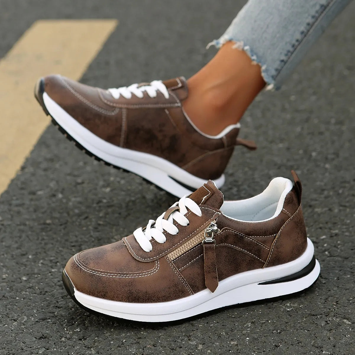 Lace-Up Platform Athletic Sneakers