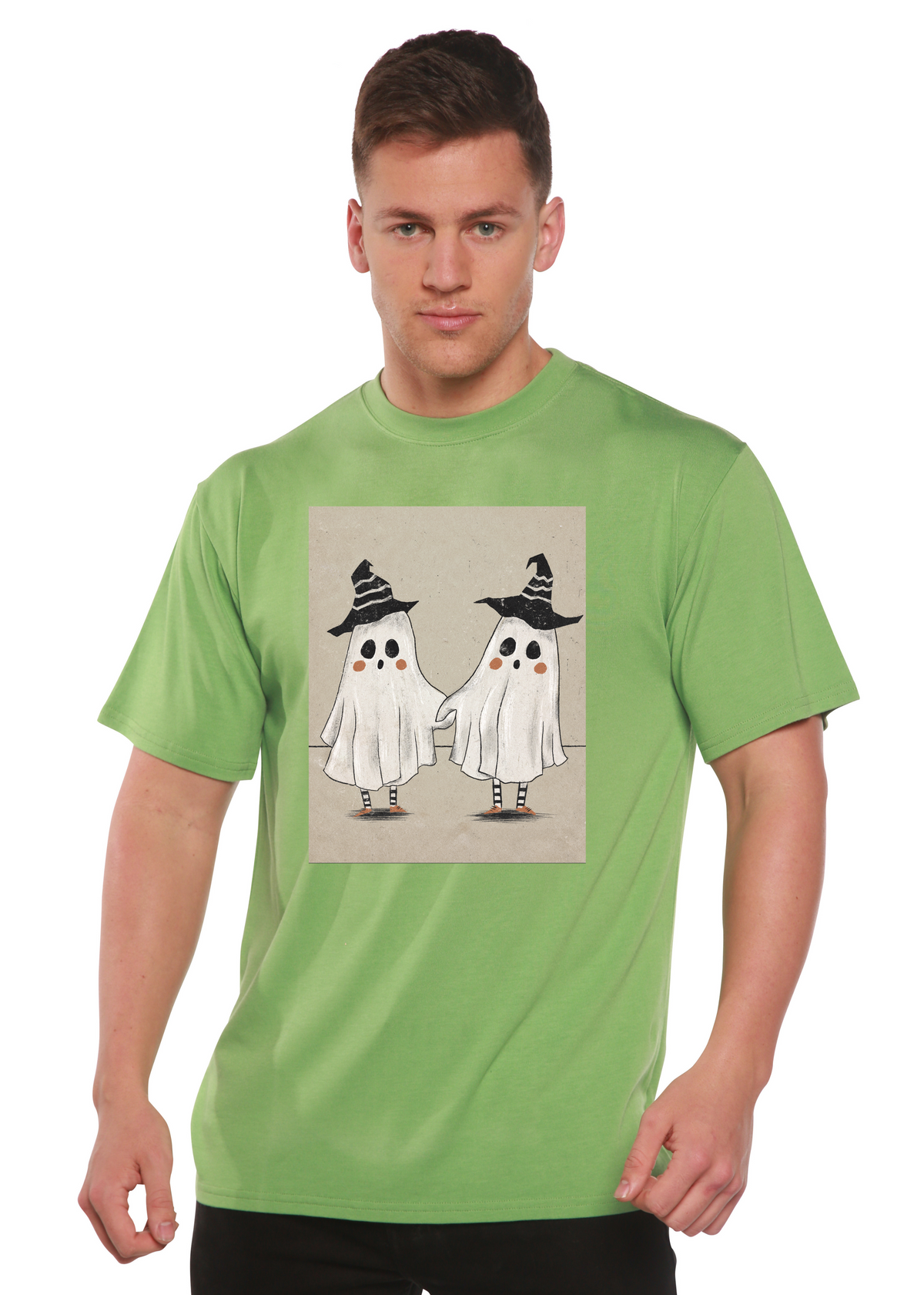 Cute Ghost Men's Bamboo Viscose/Organic Cotton Short Sleeve Graphic T-Shirt