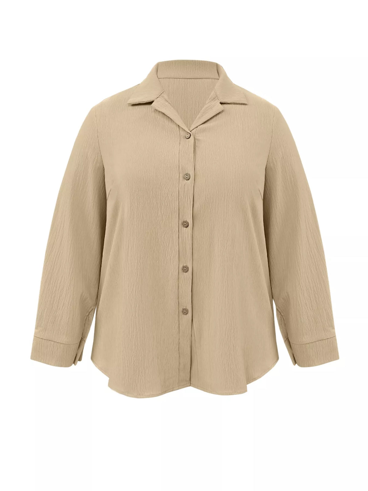 Plus Size Casual Long Sleeve Button-Down Shirt