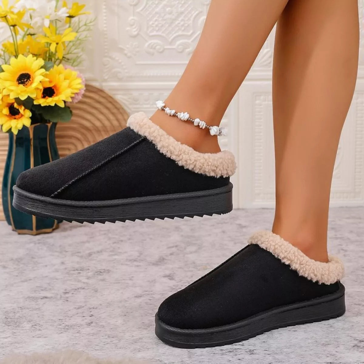 Cozy Plush Lined Clog Slippers