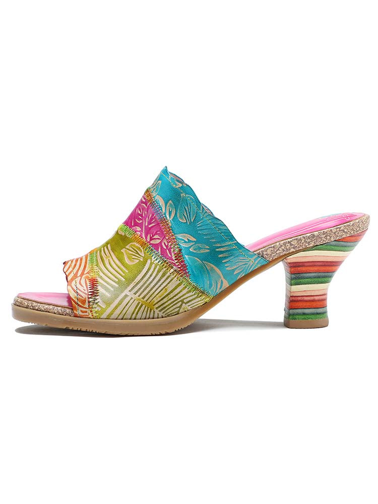 Four Color Splicing Slippers