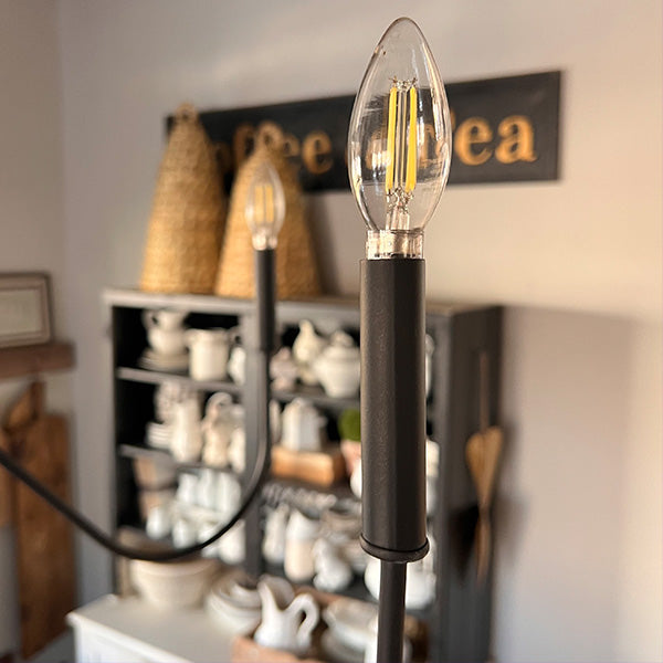 Black Metal 6 Light Candelabra Chandelier