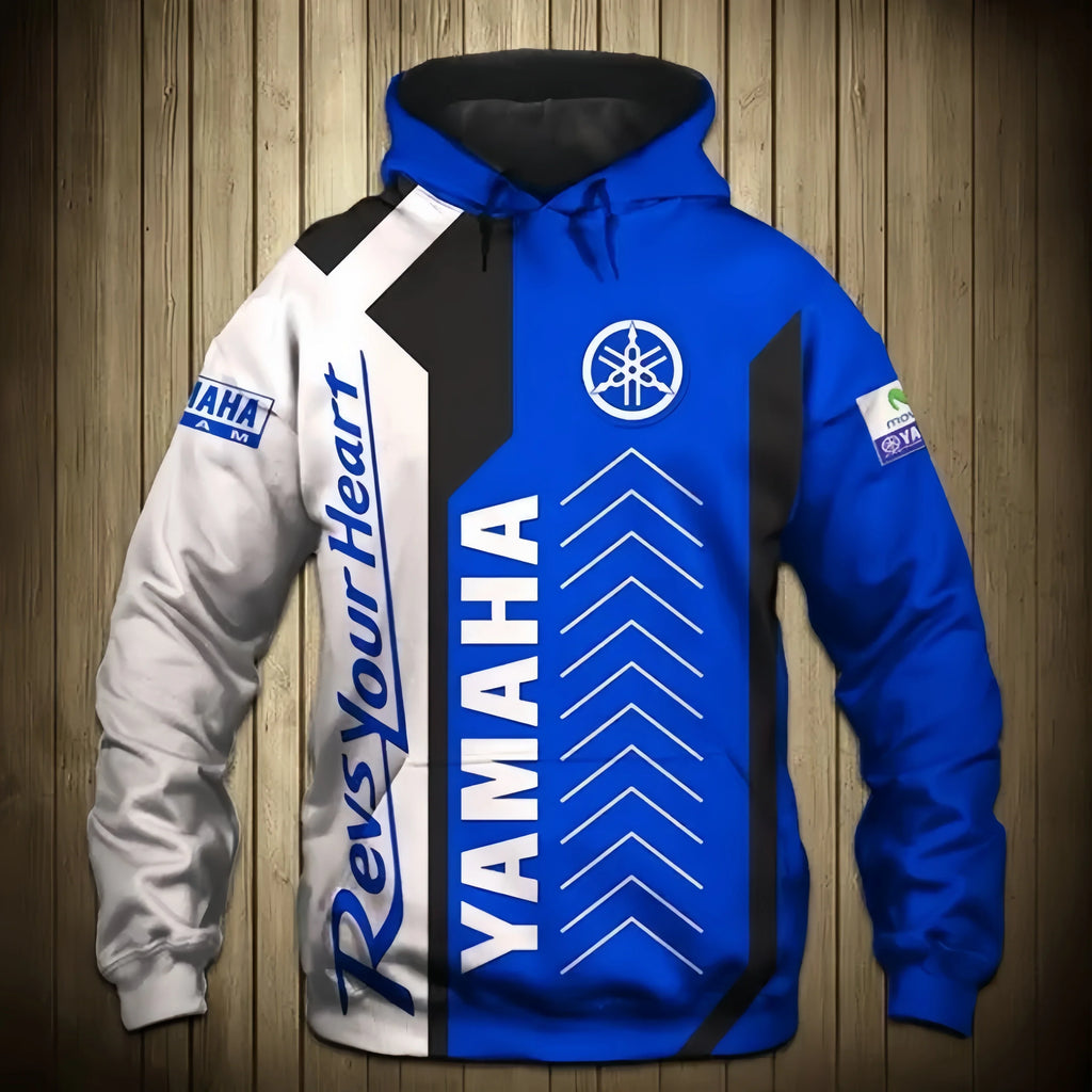 Yamaha Men's 3D Print Motorcycle Hoodie Pullover Streetwear Style High Quality Sportswear Sweatshirt