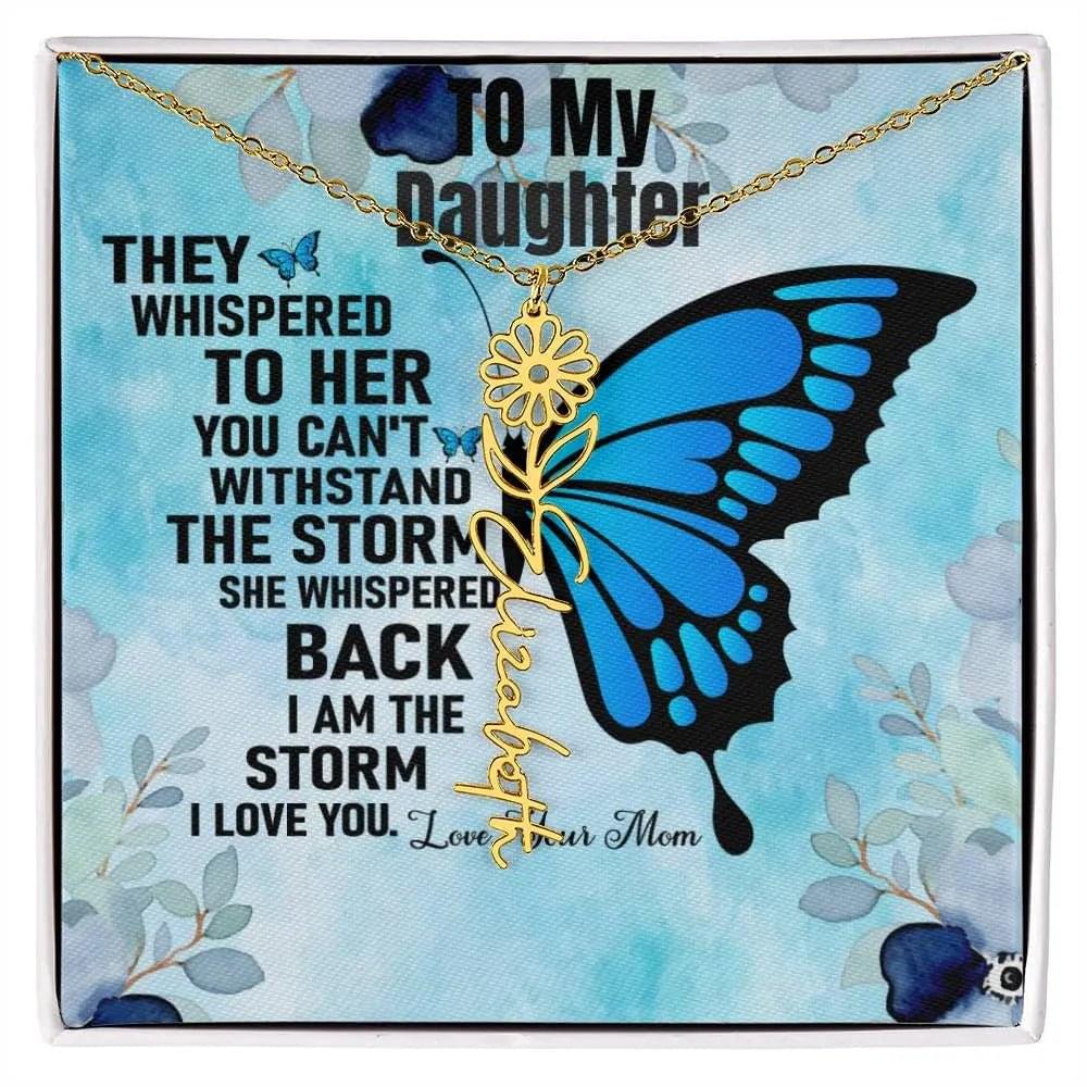 Gift From Mom to Daughter I I Love You - Birth Necklace
