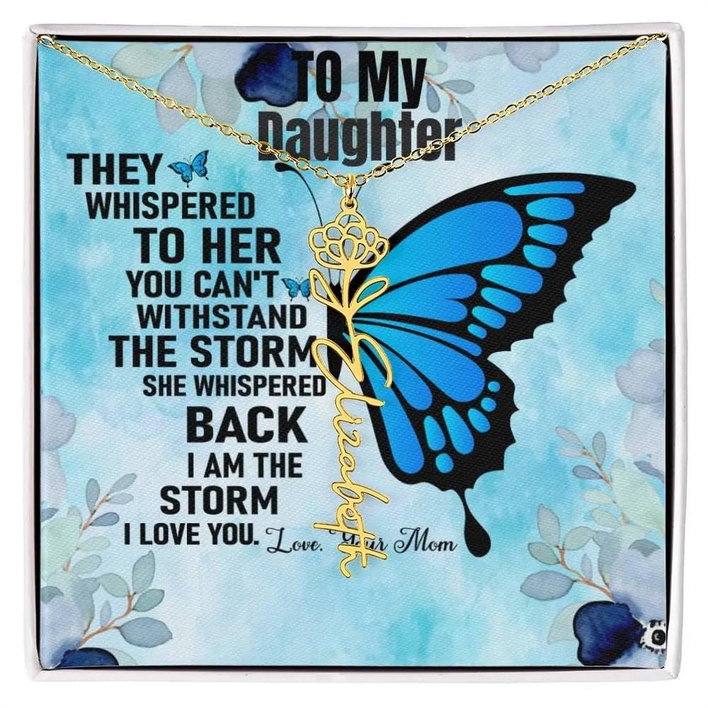 Gift From Mom to Daughter I I Love You - Birth Necklace