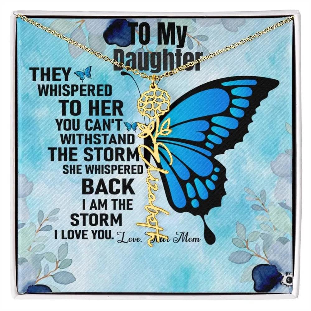 Gift From Mom to Daughter I I Love You - Birth Necklace
