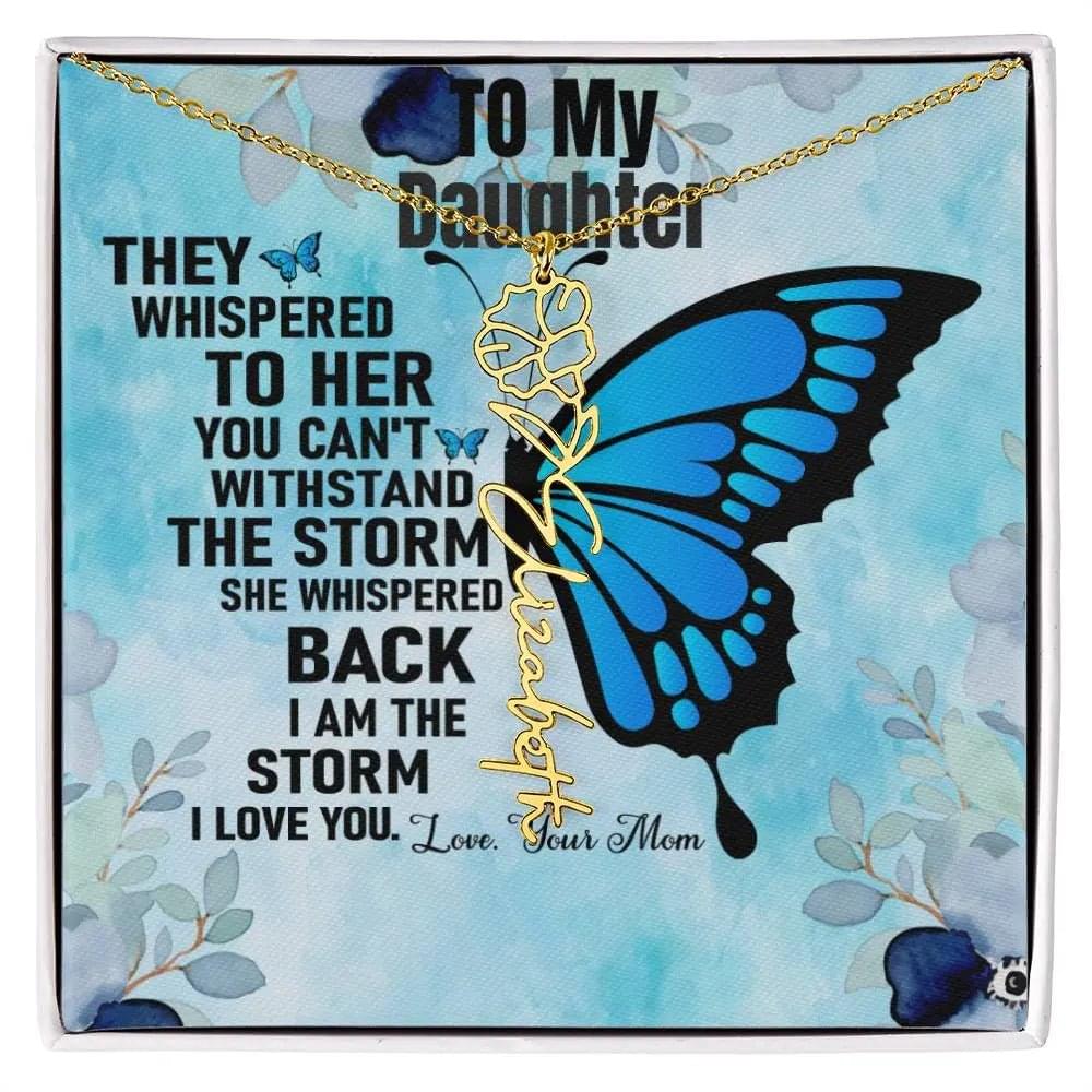 Gift From Mom to Daughter I I Love You - Birth Necklace