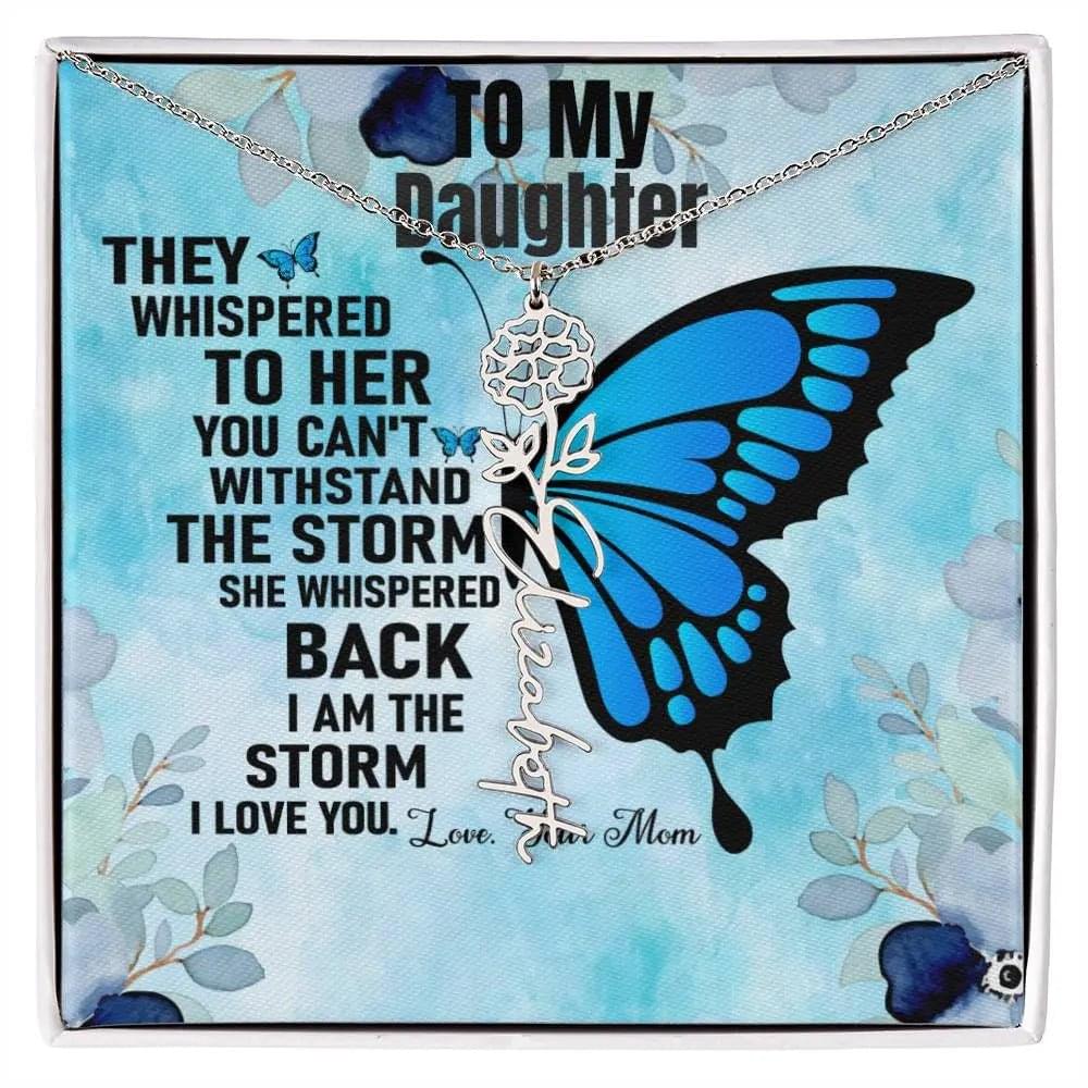 Gift From Mom to Daughter I I Love You - Birth Necklace