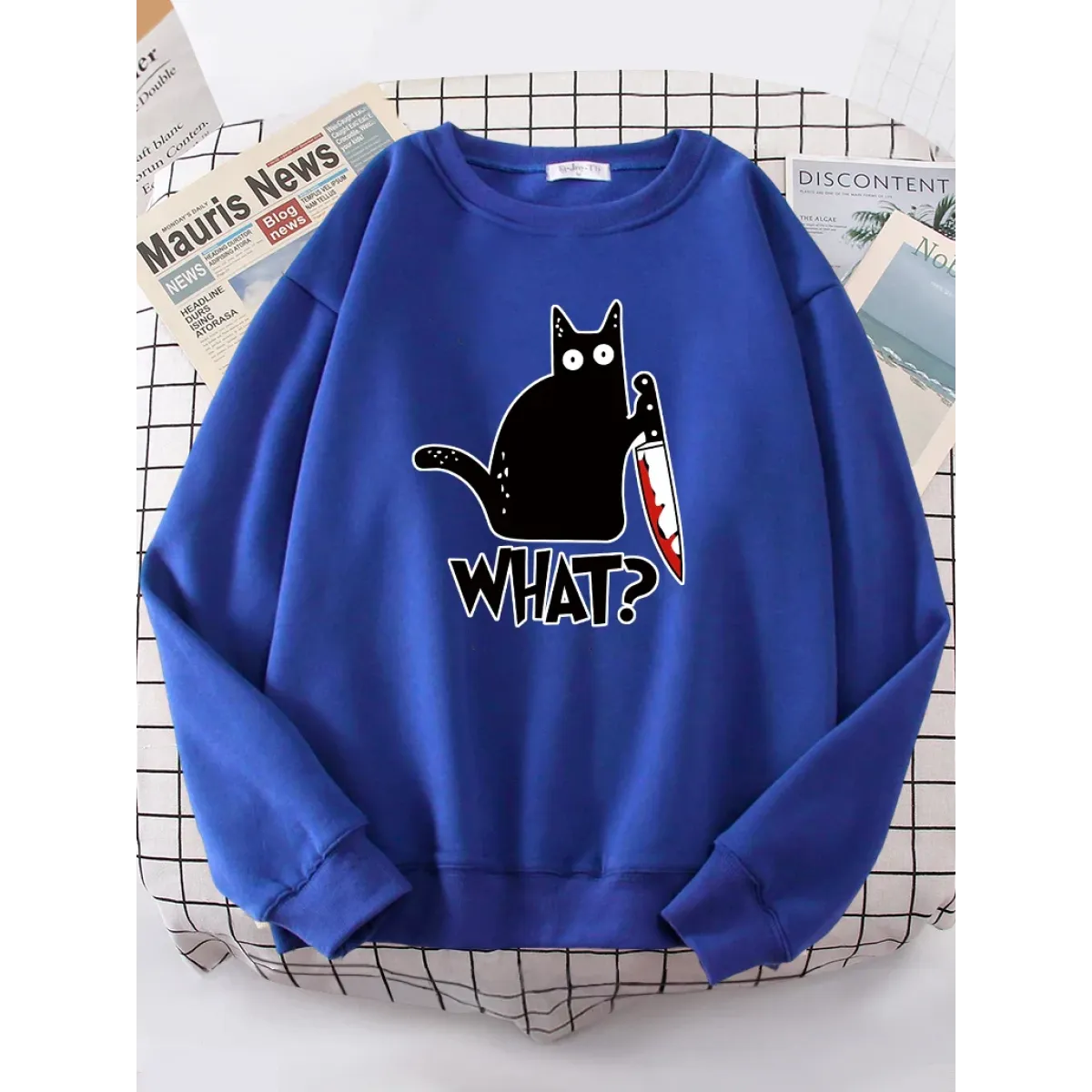 Kitty Say "What?" Sweatshirt - Harajuku Casual Hoody