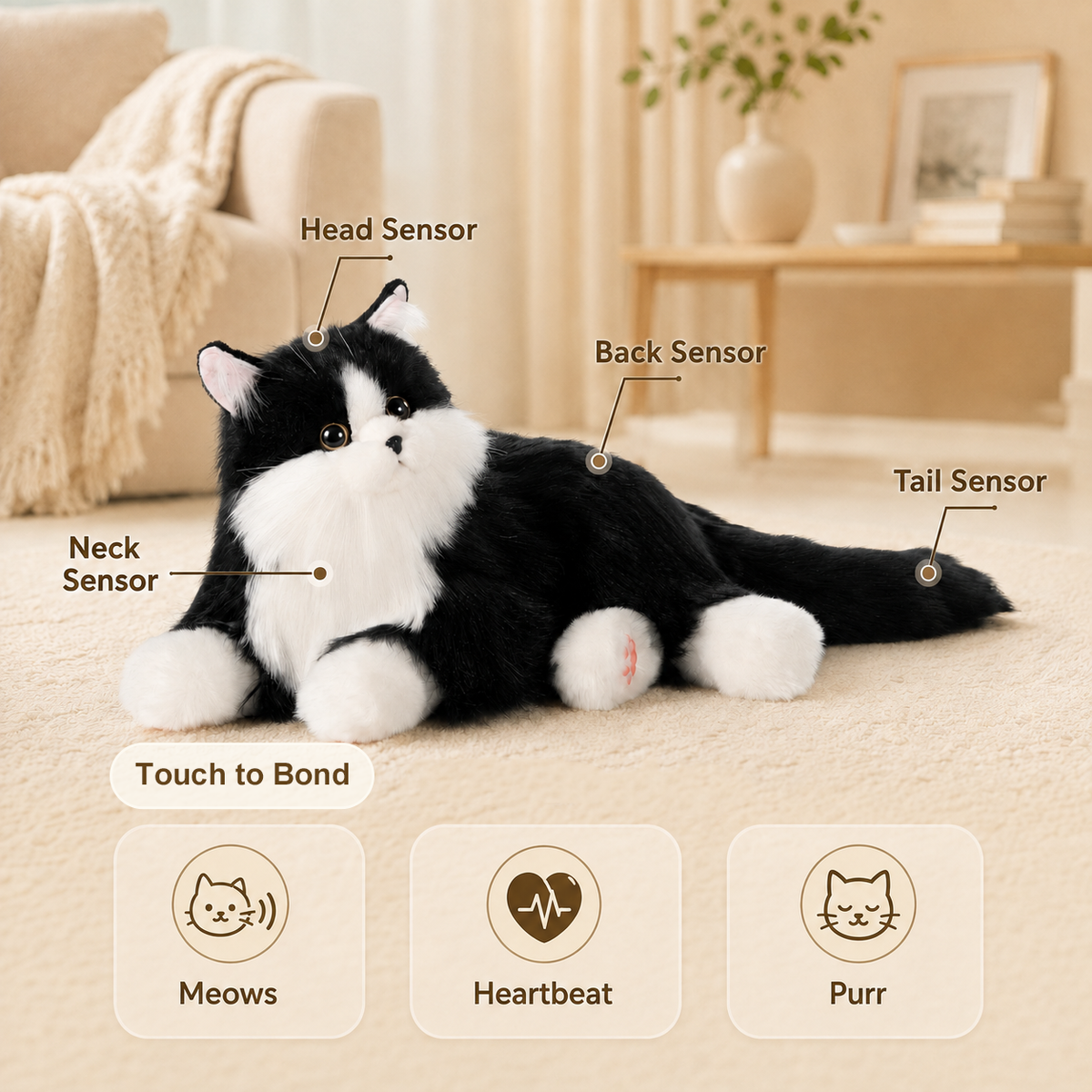 Percy Interactive Robot Cat Companion for Seniors