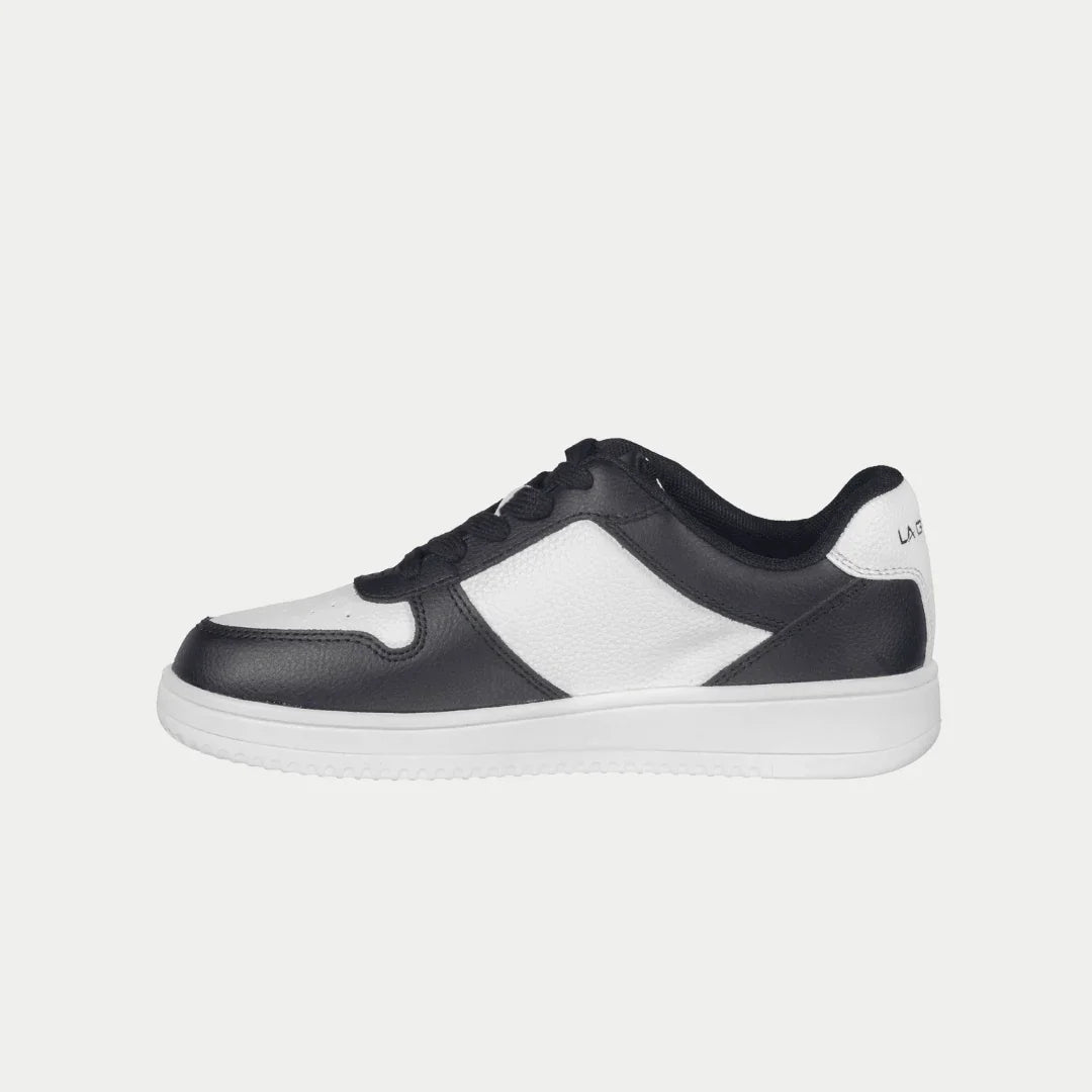 LA Gear Kids Edge Lowtop | Black x White Logo