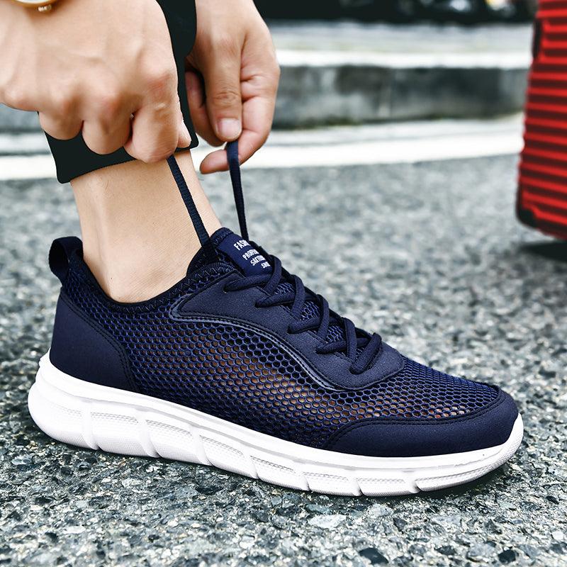 Men Casual Black Sneakers Fashion Light Breathable Summer Outdoor Beach Mesh Gym Running Sneakers Men Breathable Mesh Ultra Comfortable Athletic Fashion Jogging Sneaker