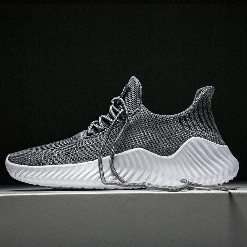 Mens Breathable White Trendy Sneakers  Casual Design  Light Walking Running Trainers Casual Breathable Mesh Men Running Shoes Walking Sneakers