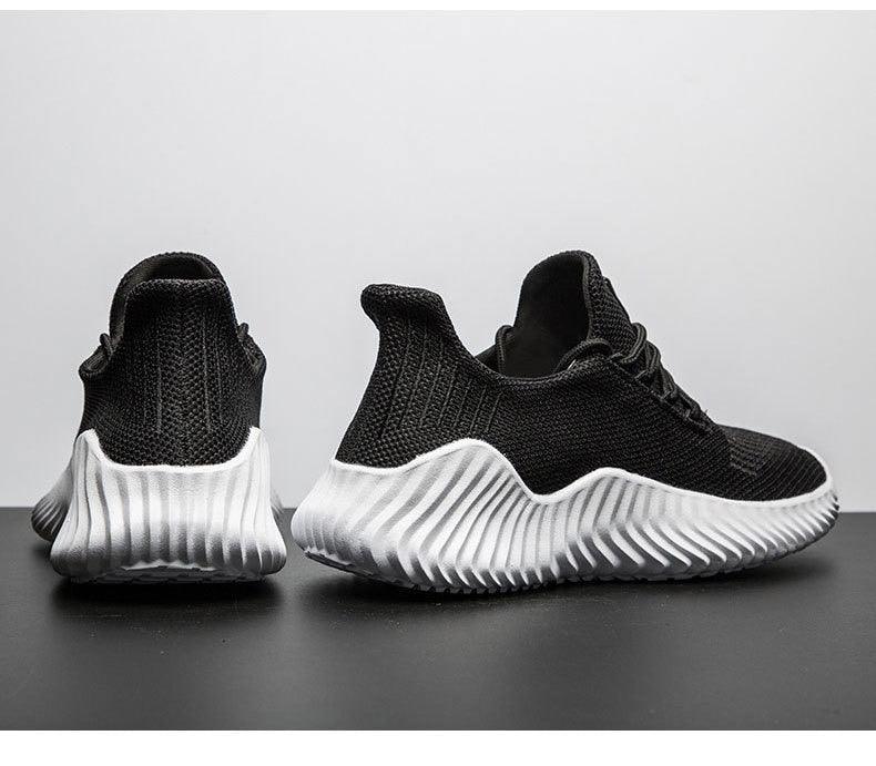Mens Breathable White Trendy Sneakers  Casual Design  Light Walking Running Trainers Casual Breathable Mesh Men Running Shoes Walking Sneakers