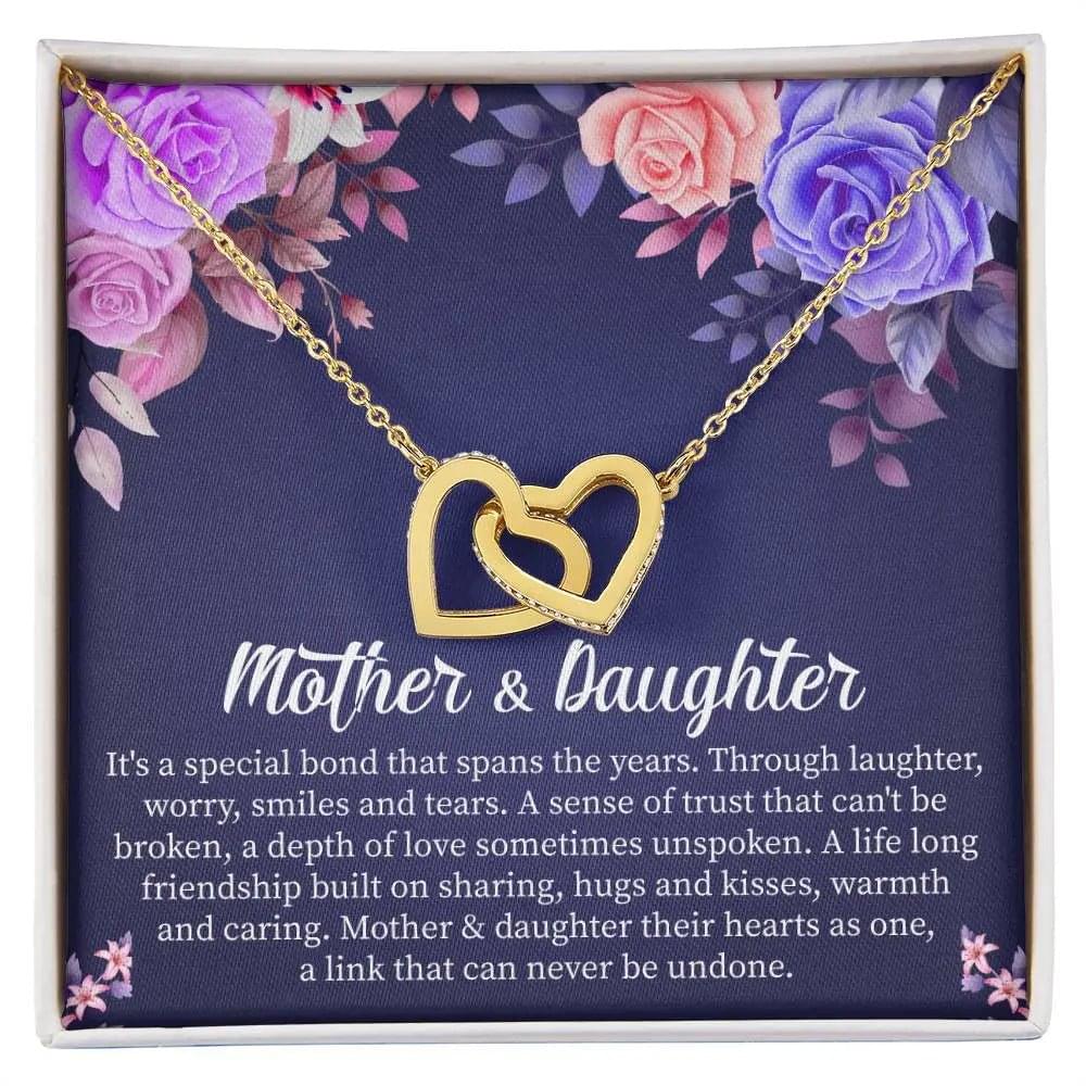 Mother Daughter Necklace Set with Message Card