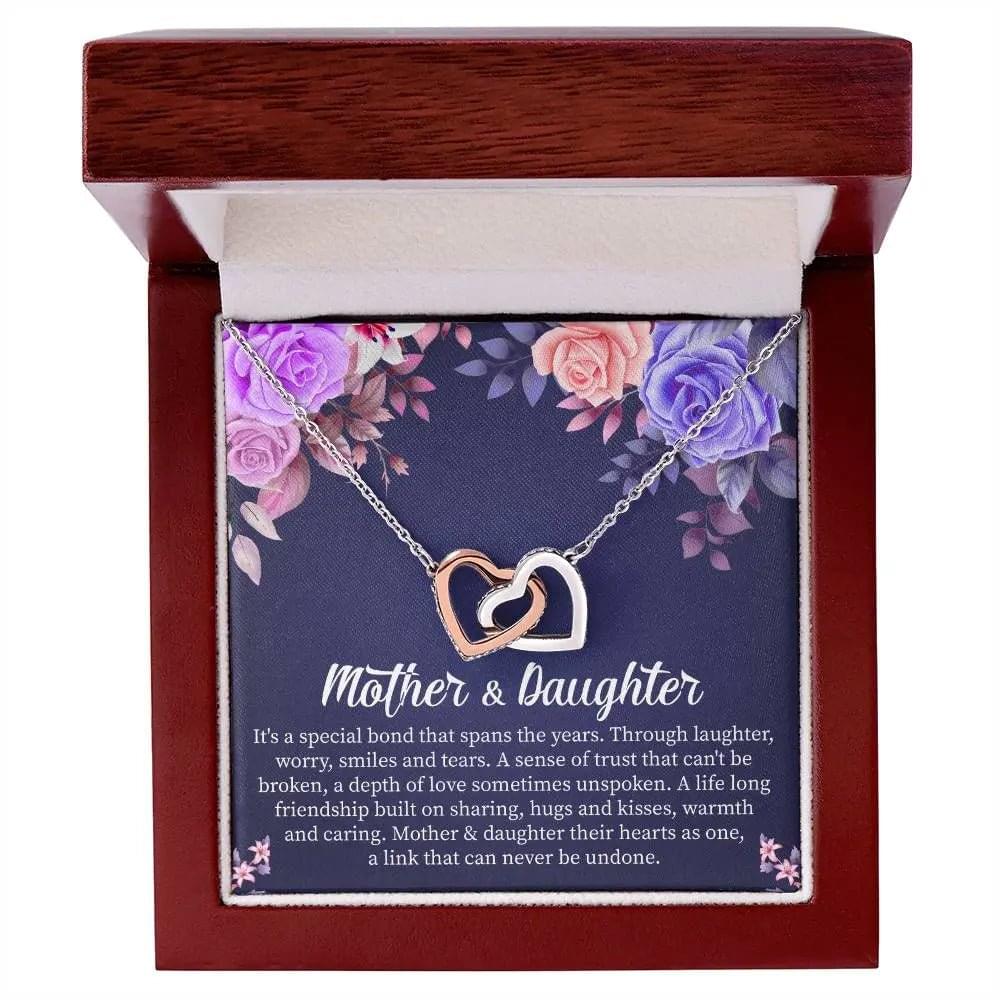 Mother Daughter Necklace Set with Message Card