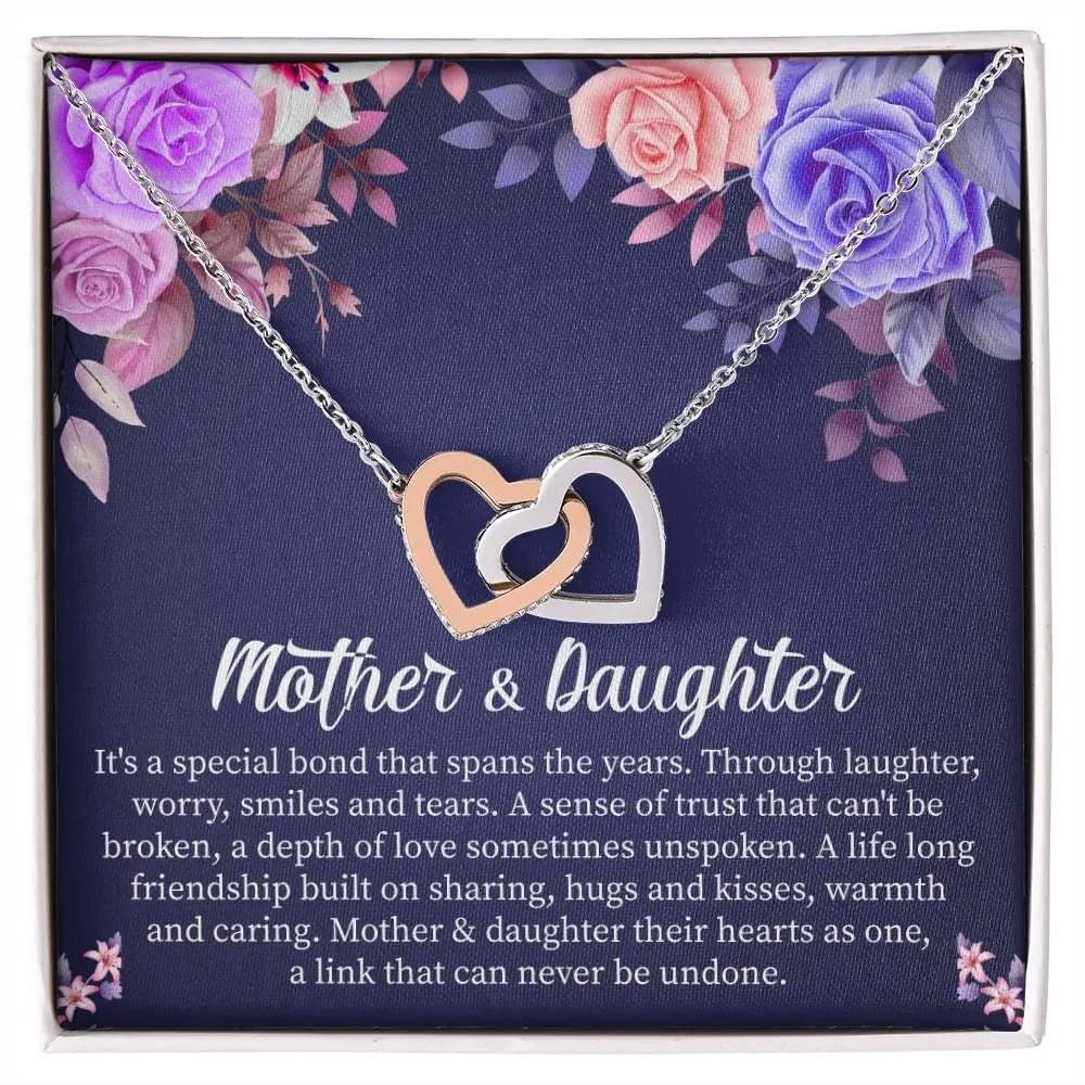 Mother Daughter Necklace Set with Message Card