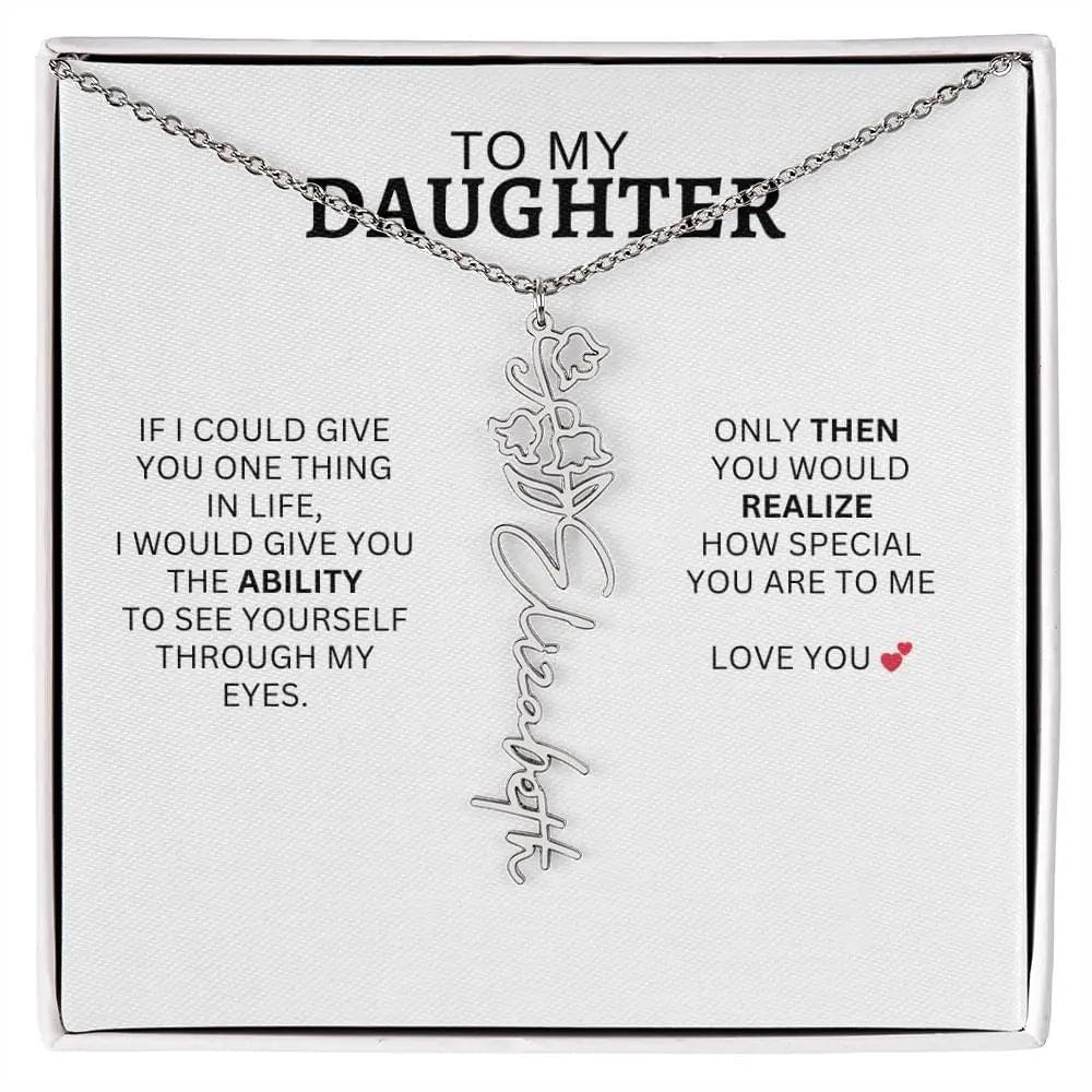 Necklace for Daughter | I Love You - Birth Necklace