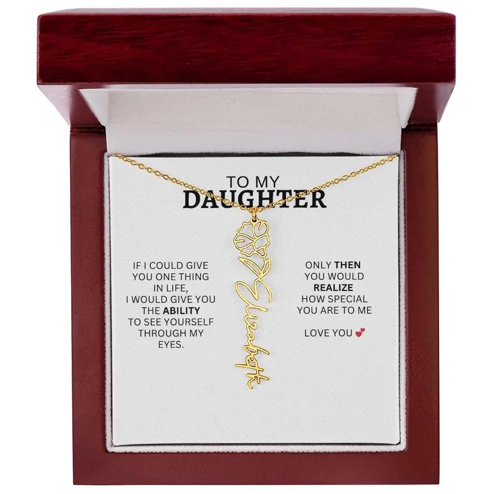 Necklace for Daughter | I Love You - Birth Necklace