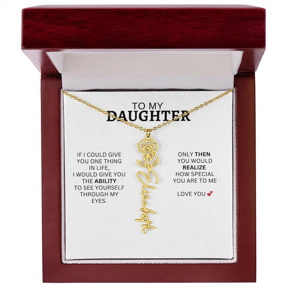 Necklace for Daughter | I Love You - Birth Necklace