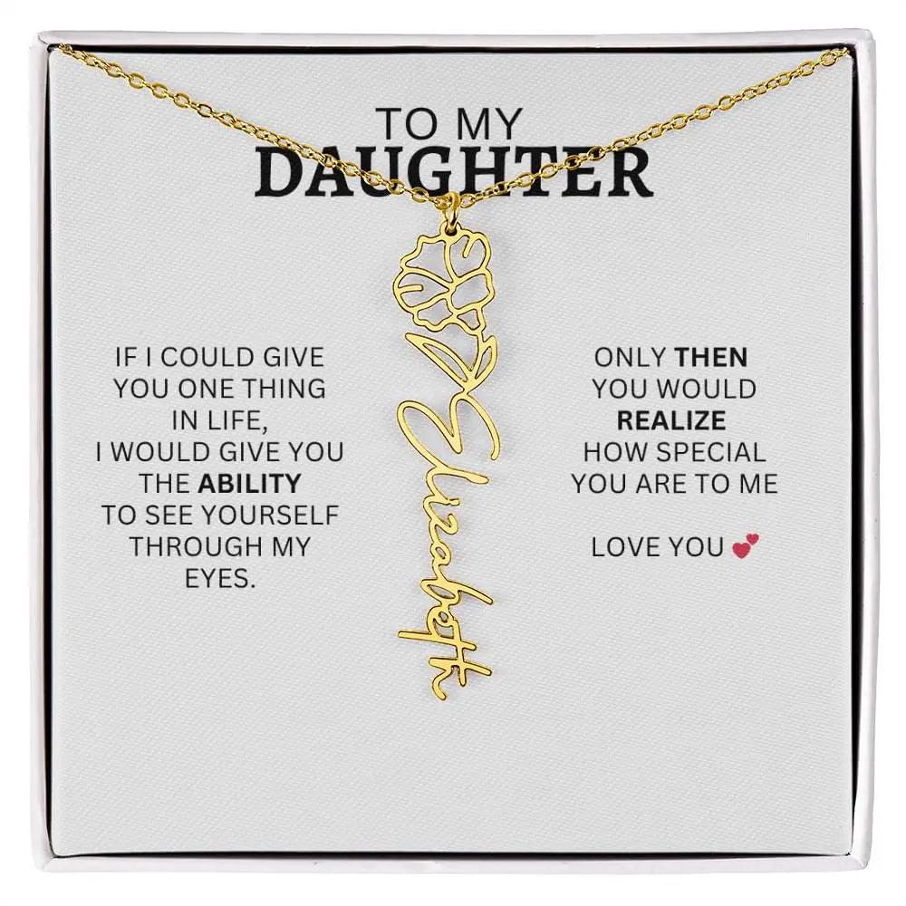 Necklace for Daughter | I Love You - Birth Necklace