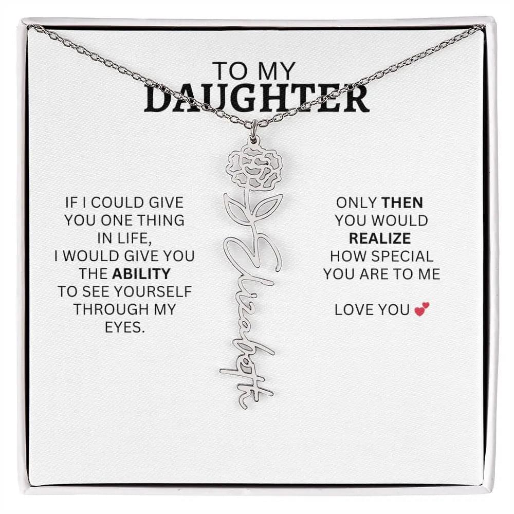 Necklace for Daughter | I Love You - Birth Necklace