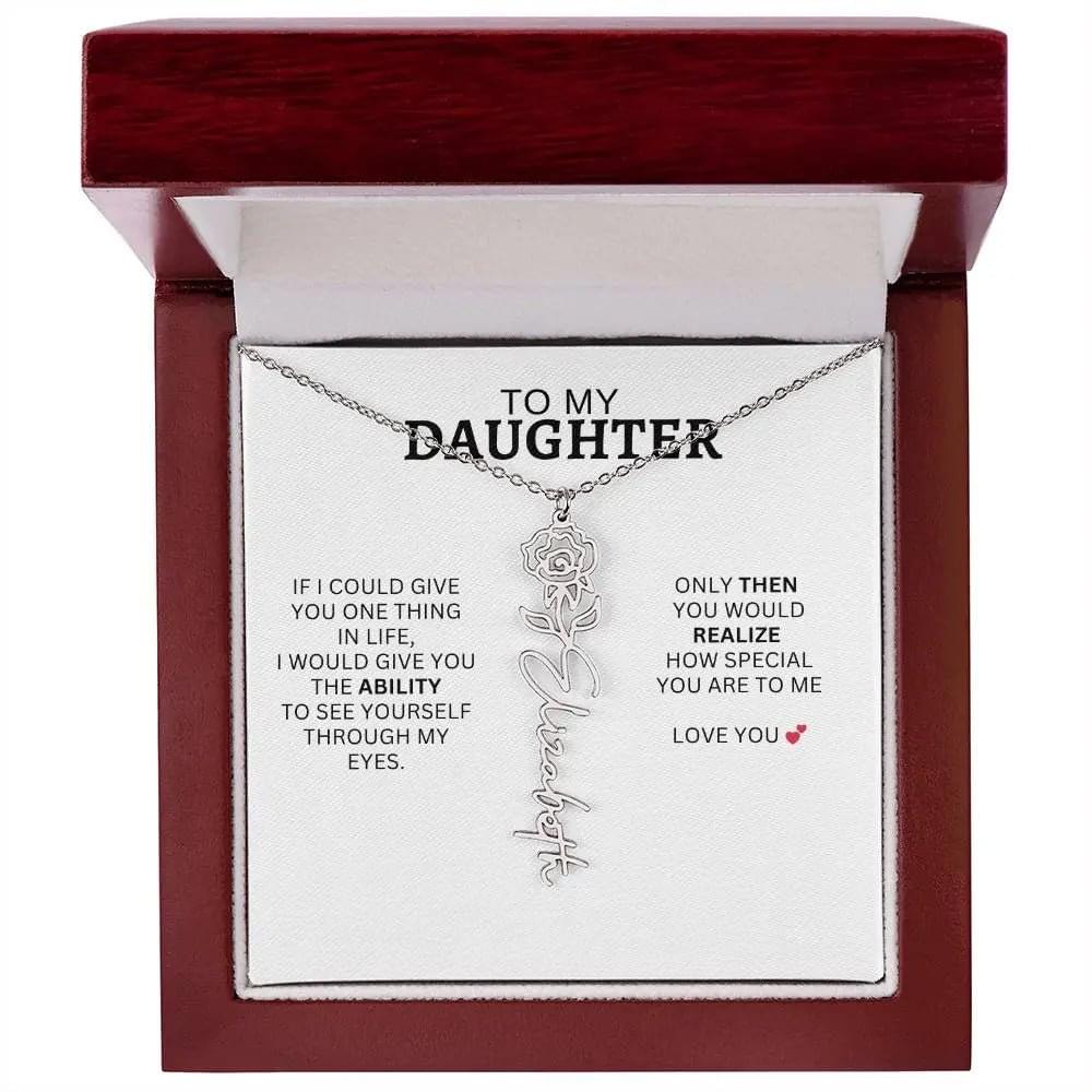 Necklace for Daughter | I Love You - Birth Necklace