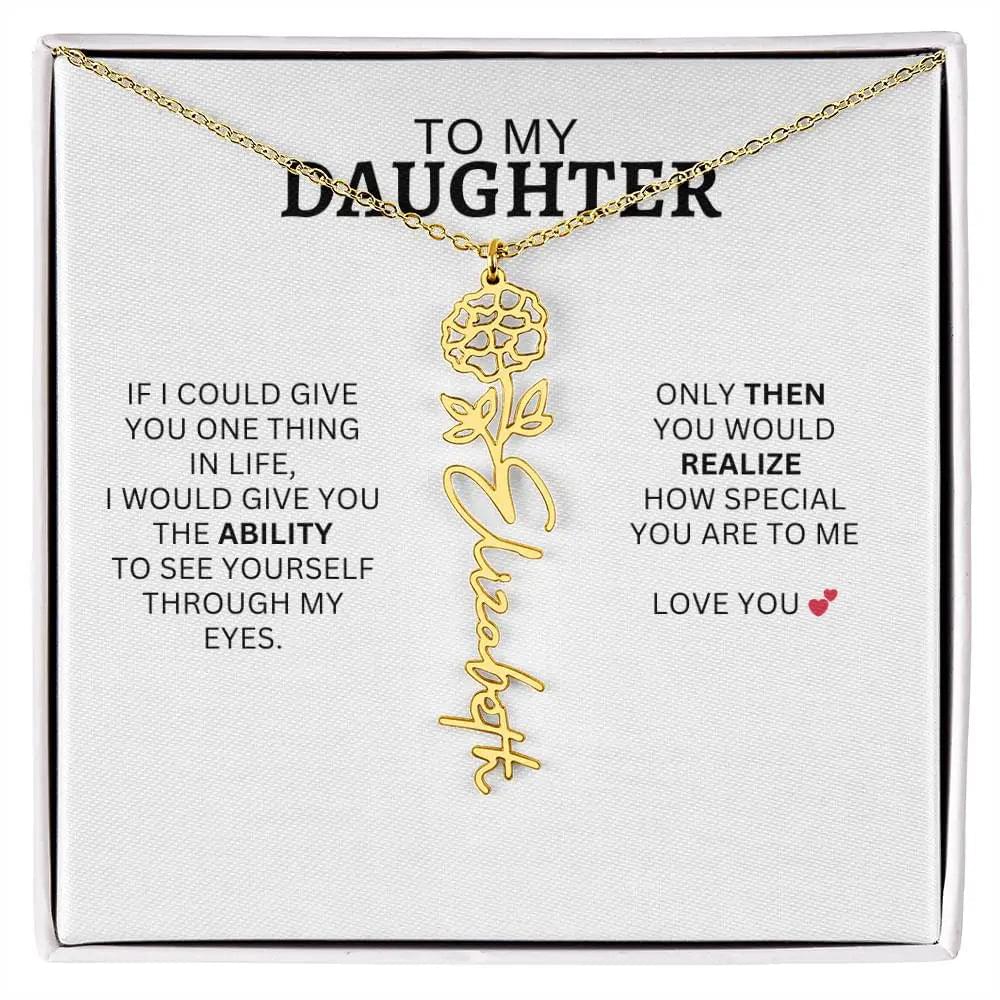 Necklace for Daughter | I Love You - Birth Necklace