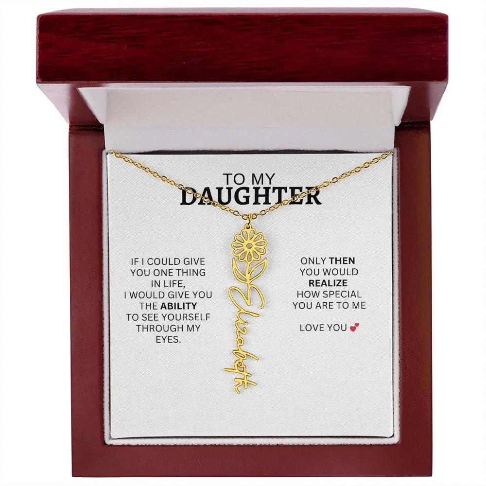 Necklace for Daughter | I Love You - Birth Necklace