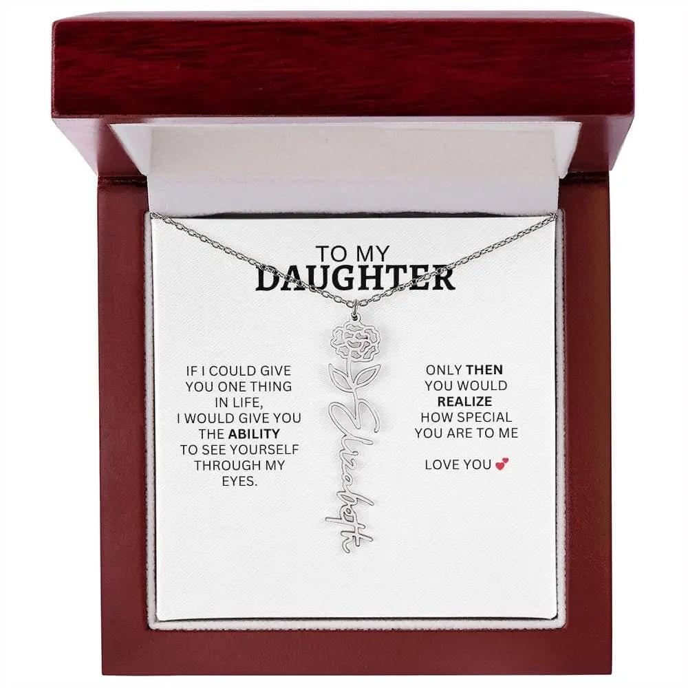 Necklace for Daughter | I Love You - Birth Necklace