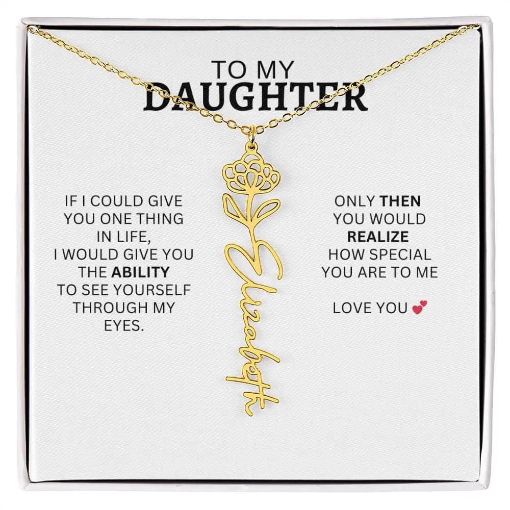 Necklace for Daughter | I Love You - Birth Necklace