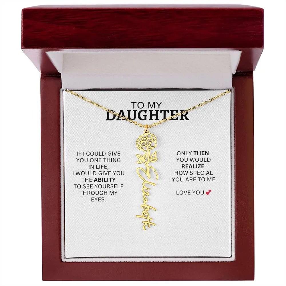 Necklace for Daughter | I Love You - Birth Necklace