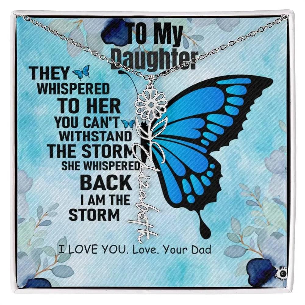 Necklace From Dad to Daughter I To My Daughter | I Love You - Birth Necklace