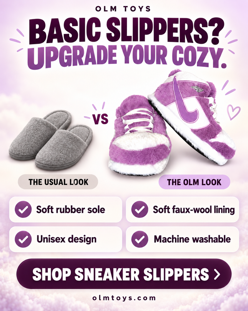 Purple Sneaker Slippers
