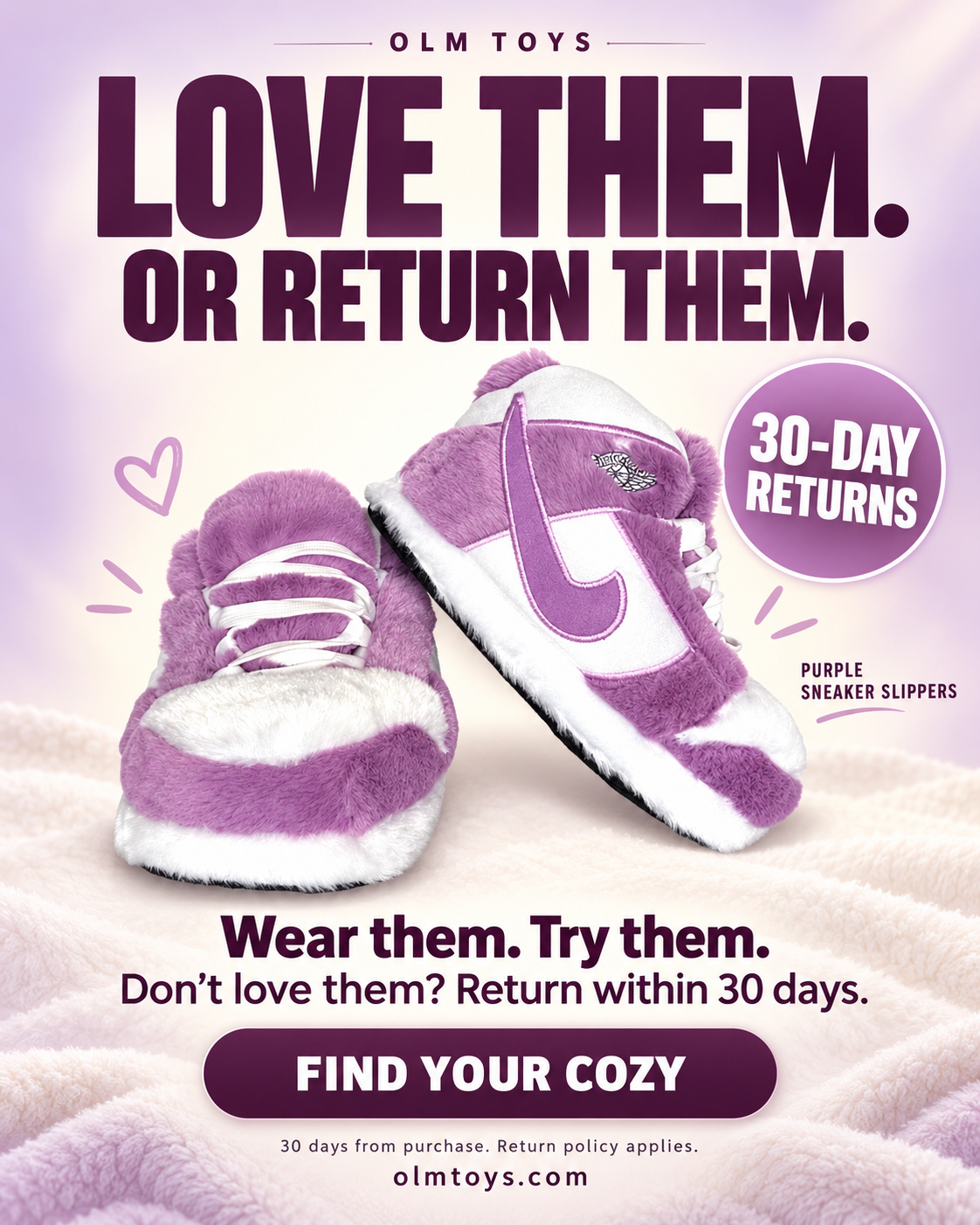Purple Sneaker Slippers
