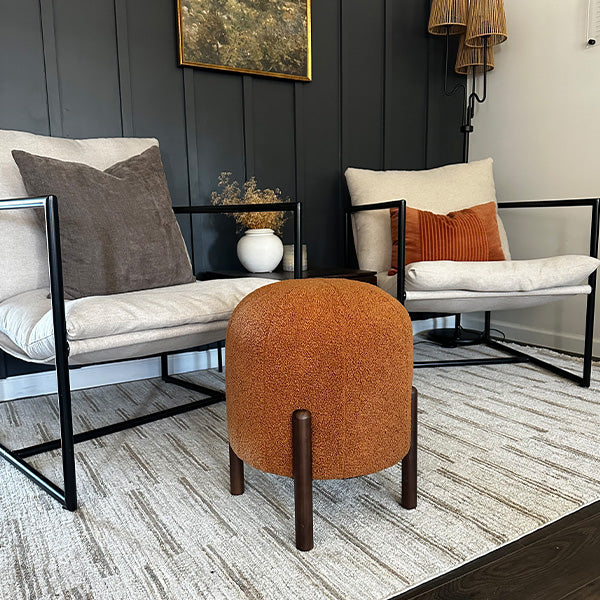Plush Boucle Drum Ottoman, Choose Your Color