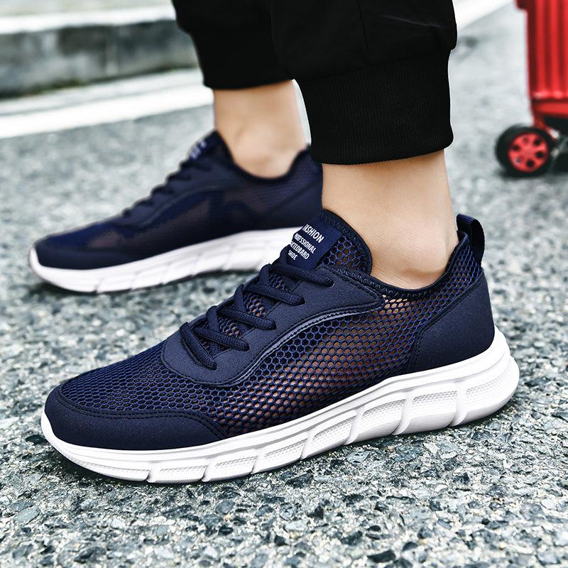 Men Casual Black Sneakers Fashion Light Breathable Summer Outdoor Beach Mesh Gym Running Sneakers Men Breathable Mesh Ultra Comfortable Athletic Fashion Jogging Sneaker