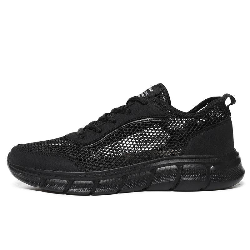 Men Casual Black Sneakers Fashion Light Breathable Summer Outdoor Beach Mesh Gym Running Sneakers Men Breathable Mesh Ultra Comfortable Athletic Fashion Jogging Sneaker