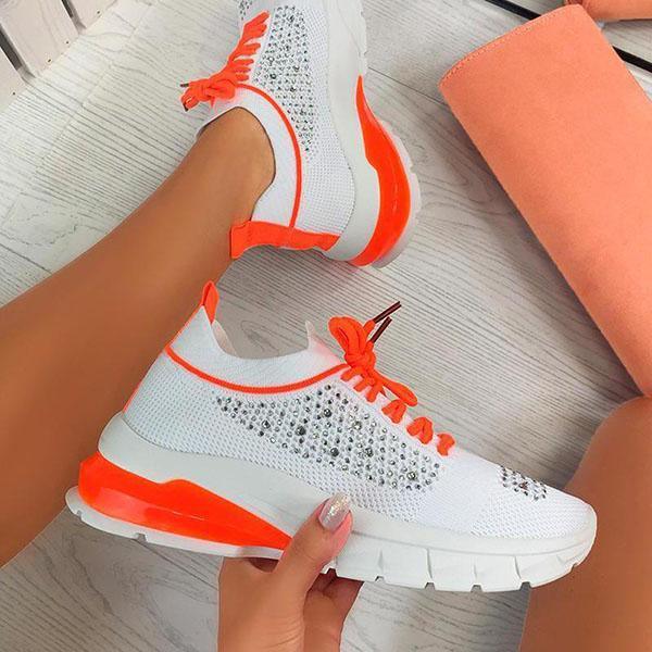 Women Elegant Sneakers Thick Bottom Women Casual Shoes Athletic Road Running Mesh Breathable Casual Sneakers Lace Up Comfort Sports Sneakers