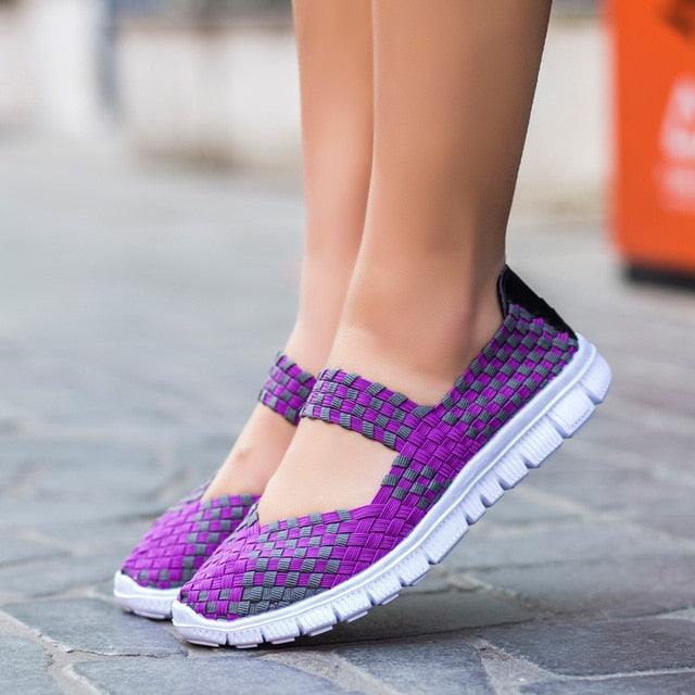 Women's Espadrilles Casual Shoes Spring Comfortable Sneakers Breathable Flat Shoes Summer Outdoor Slip On Fashion Breathable Mesh Casual Shoes Flat Shoes Women Espadrille