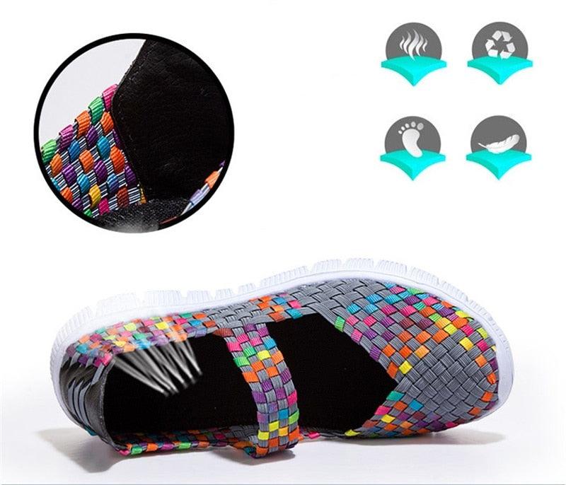 Women's Espadrilles Casual Shoes Spring Comfortable Sneakers Breathable Flat Shoes Summer Outdoor Slip On Fashion Breathable Mesh Casual Shoes Flat Shoes Women Espadrille